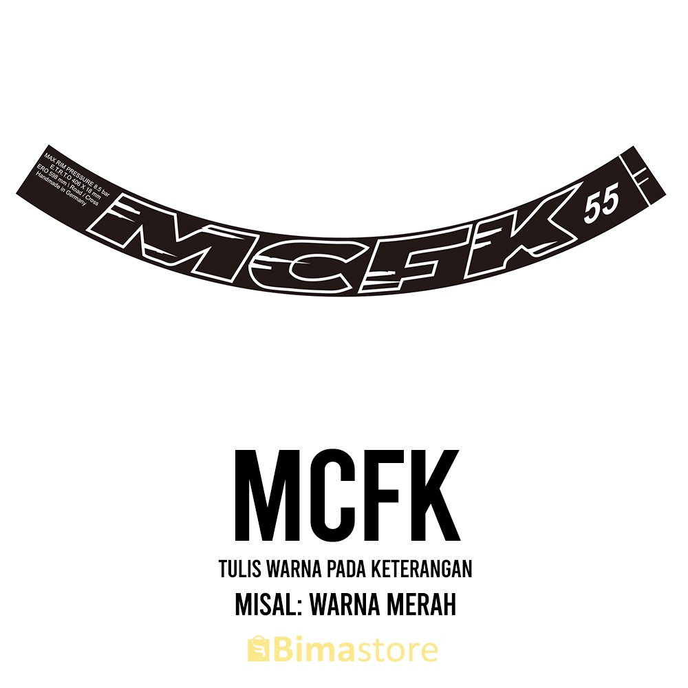 Jual Sticker Decal Rims Sepeda Mcfk Lebar Cm Diameter