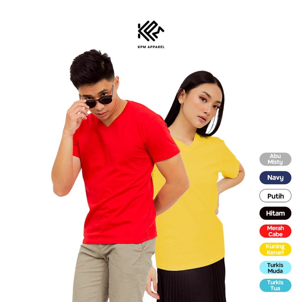 Jual Kaos V Neck KPM Apparel Classic Premium Vneck Size Dewasa Shopee