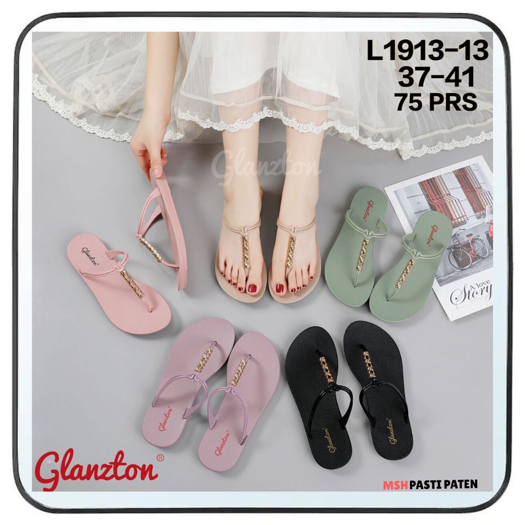 Jual Sandal Flat Sandal Jepit Sandal Jelly Wanita Impor Glanzton