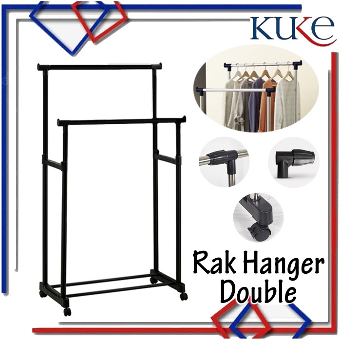 Jual Stand Hanger Double Rak Hanger Double Rak Gantungan Baju Rak