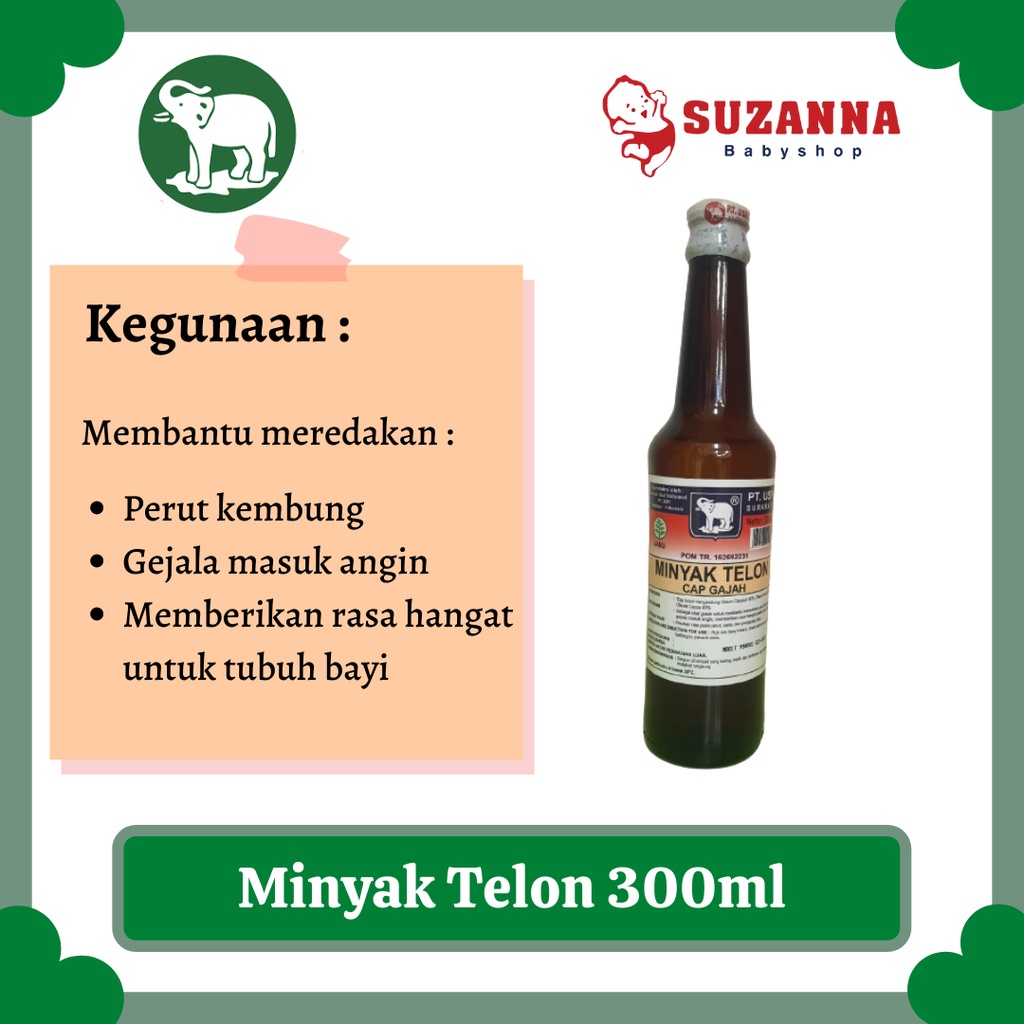 Jual Usfi Minyak Telon Botol Kaca 300 Ml Cap Gajah Shopee Indonesia