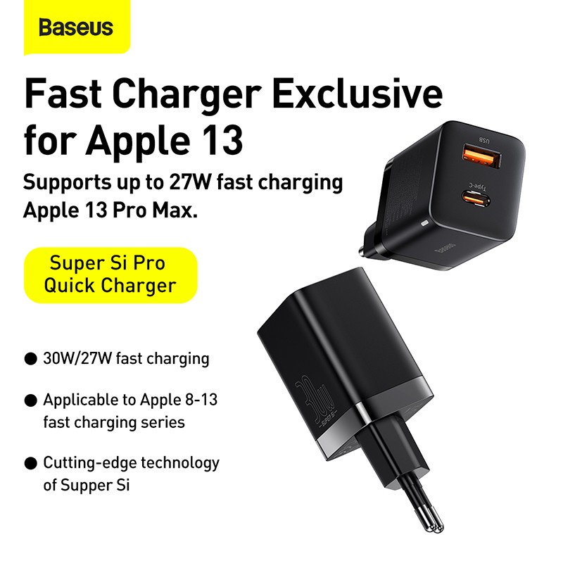 Jual Baseus W Kepala Charger Super Si Pro Quick Charger C U W Eu