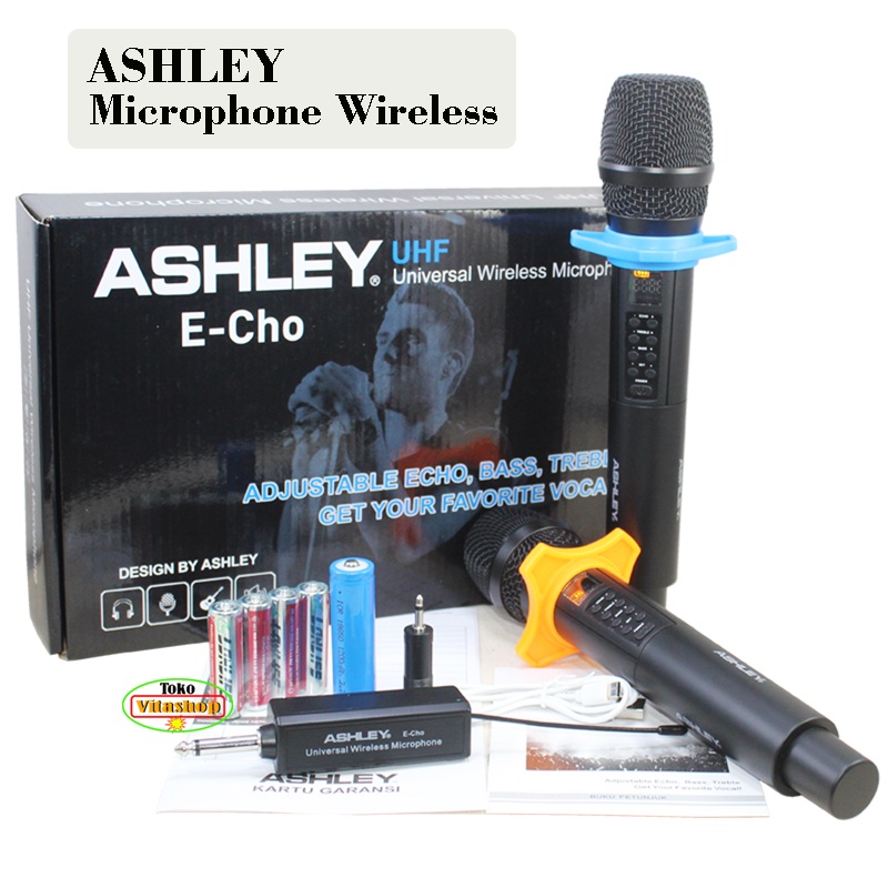 Jual MIC WIRELESS ASHLEY E CHO MIK WERLES MICROPHONE 2 HANDLE TANPA