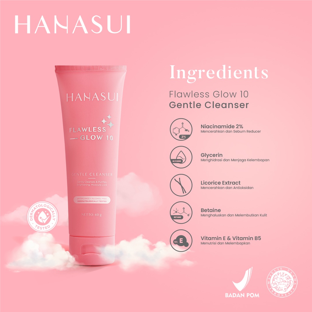 Jual HANASUI PAKET FLAWLESS GLOW UP FLAWLESS SERIES Shopee Indonesia