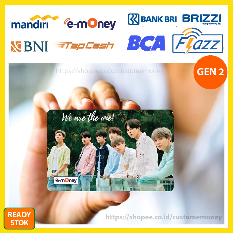 Jual KARTU E MONEY BTS KPOP 47 ETOLL EMONEY MANDIRI FLAZZ BCA TAPCASH