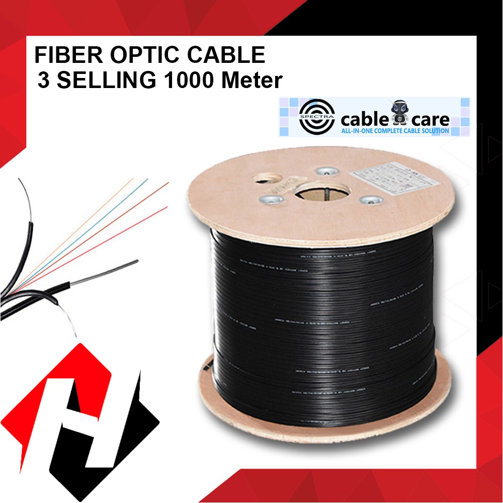 Jual Kabel FO Kabel Fiber Optic 1000M 1 Core 3 Seling Kabel Dropcore