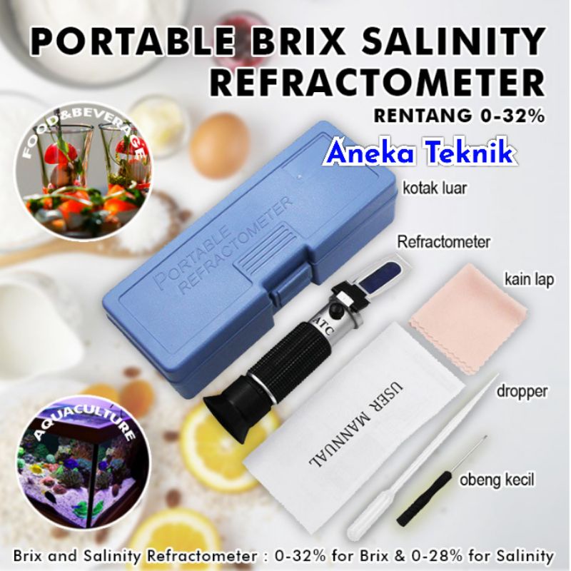 Jual Refraktometer Refractometer 2 In 1 Brix Salinity Alat Ukur