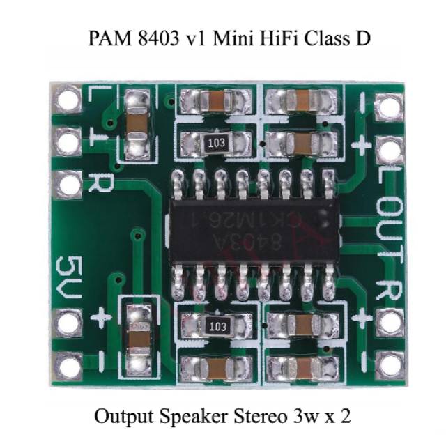 Jual Kit Modul PAM8403 V1 Mini 5V PAM 8403 Digital Amplifier Class D