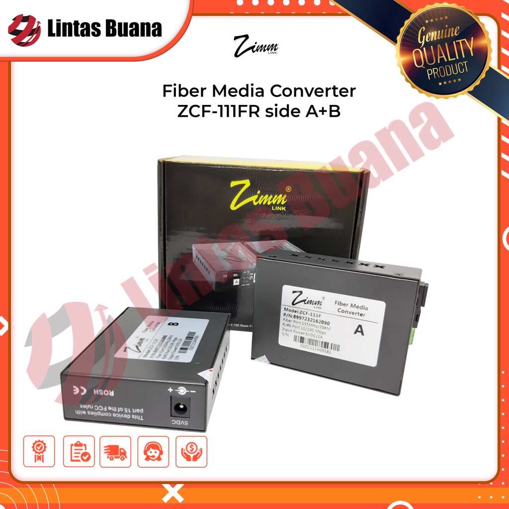 Jual Media Converter Zimmlink Fiber Optic Zcf Fr Ab Wdm