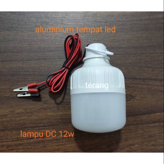 Jual Lampu LED DC BULB 12Watt Aki Solar Cell Panel Surya DC 12V Kabel