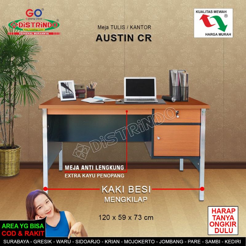 Jual Meja Kerja Kaki Besi Meja Kantor 120 150 Cm Murah Berkualitas