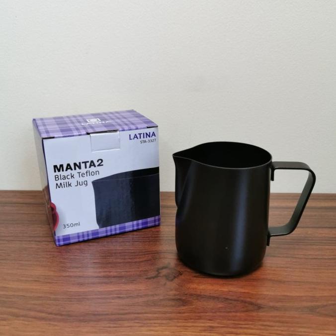 Jual Latina Manta Black Teflon Milk Jug 350ml Pitcher 350 Ml Shopee