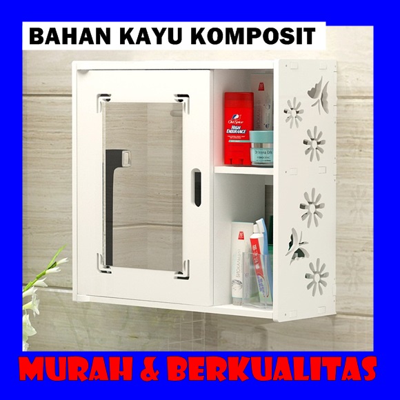 Jual Lemari Kamar Mandi Rak Dinding Toilet Dengan Cermin Persegi A969