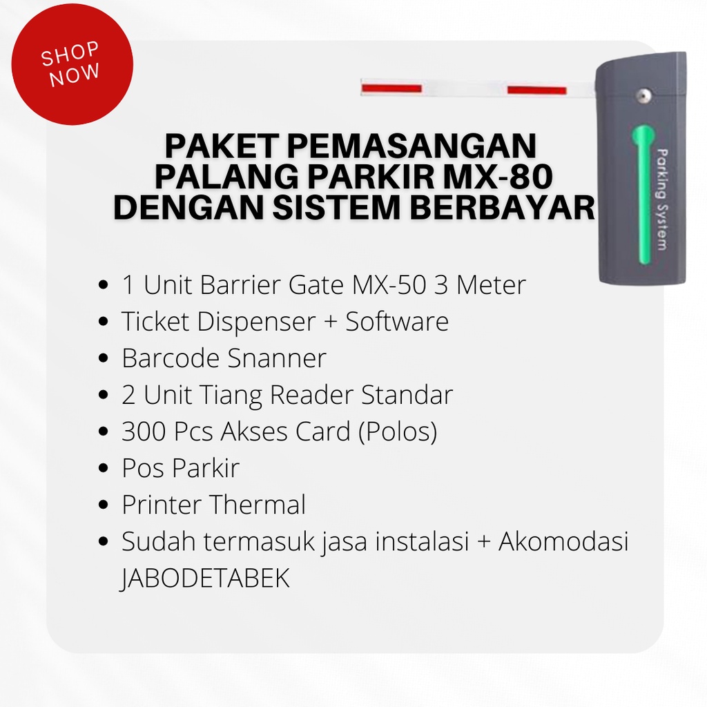 Jual PAKET PALANG PARKIR OTOMATIS MX 80 DENGAN SISTEM BERBAYAR Shopee