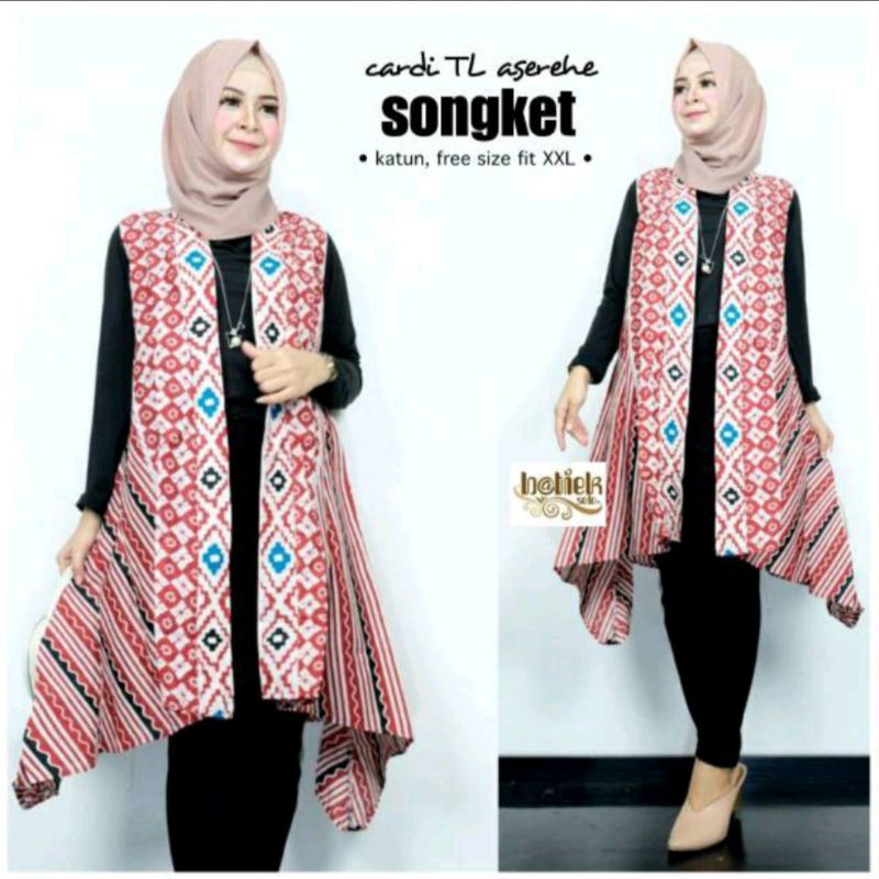 Jual Longcardi Batik Songket Outer Batik Songket Toraja Baju Kerja