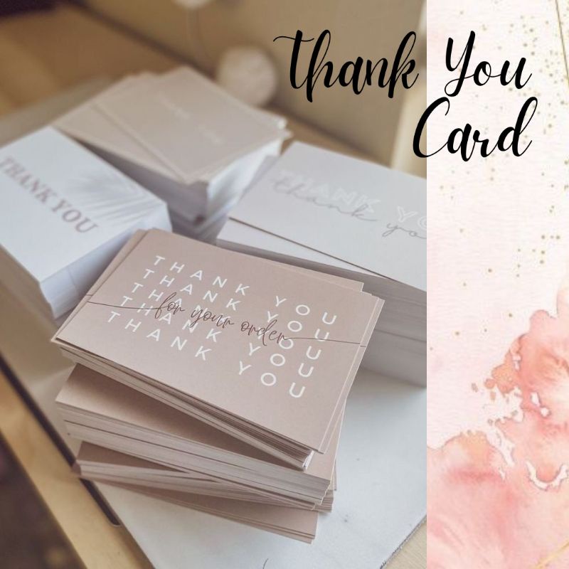 Jual Kartu Ucapan Terima Kasih Olshop Isi 100 Pcs Thank You Card