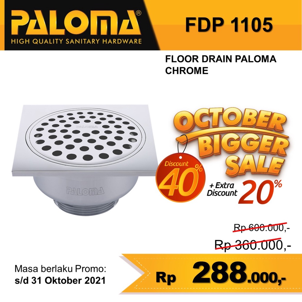 Jual Floor Drain Saringan Air Kamar Mandi PALOMA FDP 1105 Shopee