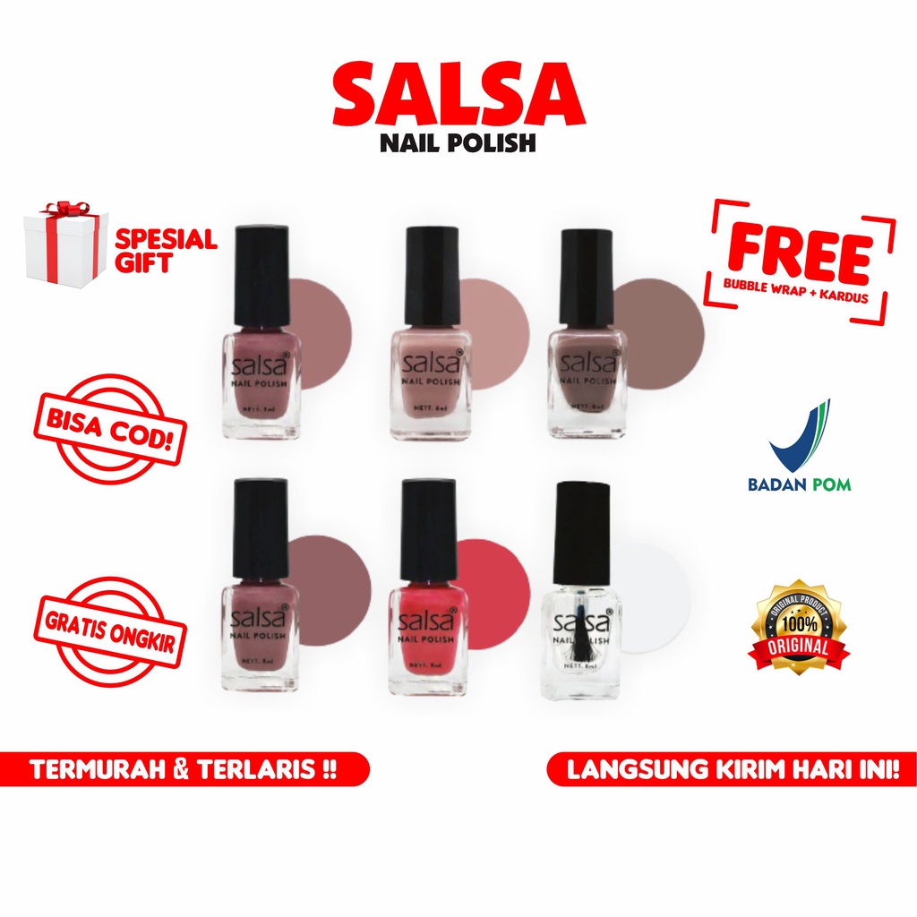 Jual Salsa Kutek Halal Bpom Nail Polish Original Nude Warna Soft Tahan