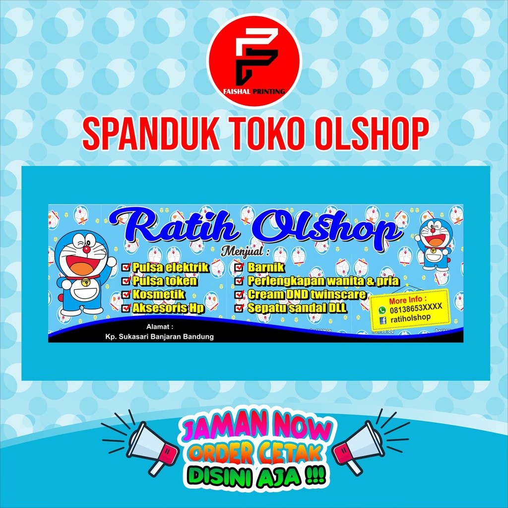 Jual Cetak Spanduk Banner Backdrop Toko Online Ukuran 3 X 1 M