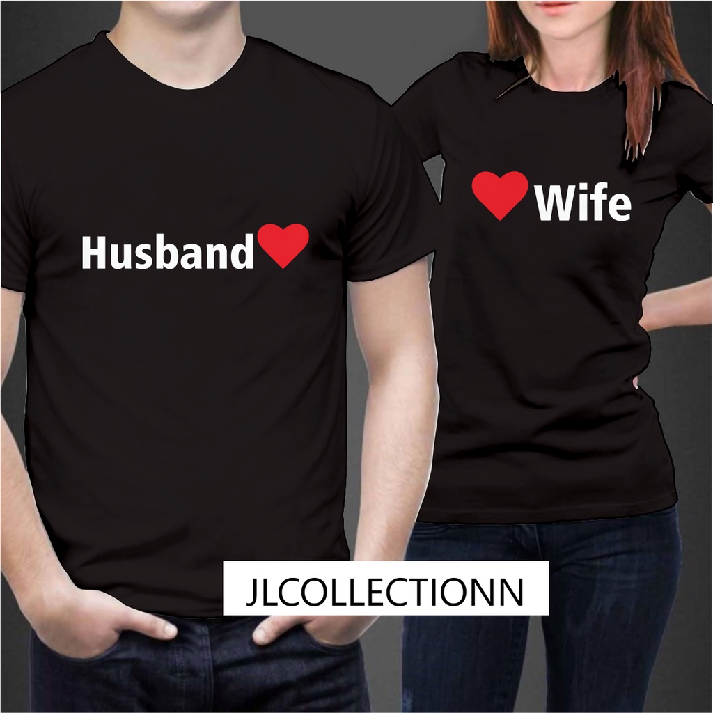 Jual HARGA SATUAN KAOS ATASAN PRIA WANITA DEWASA PRINT HUSBAND WIFE T