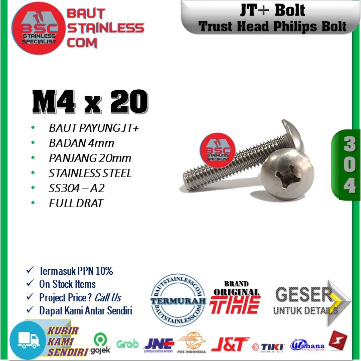 Jual Baut Payung Plus Baut Jt Stainless Ss M X Isi Pcs