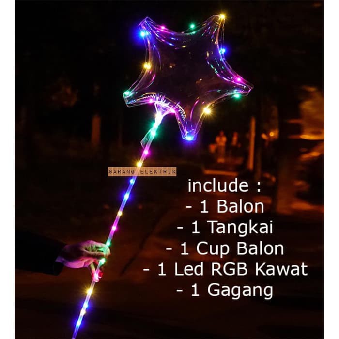 Jual Balon Bintang Led Rgb Lengkap Balon Lampu Tumblr Mode Dan Gagang