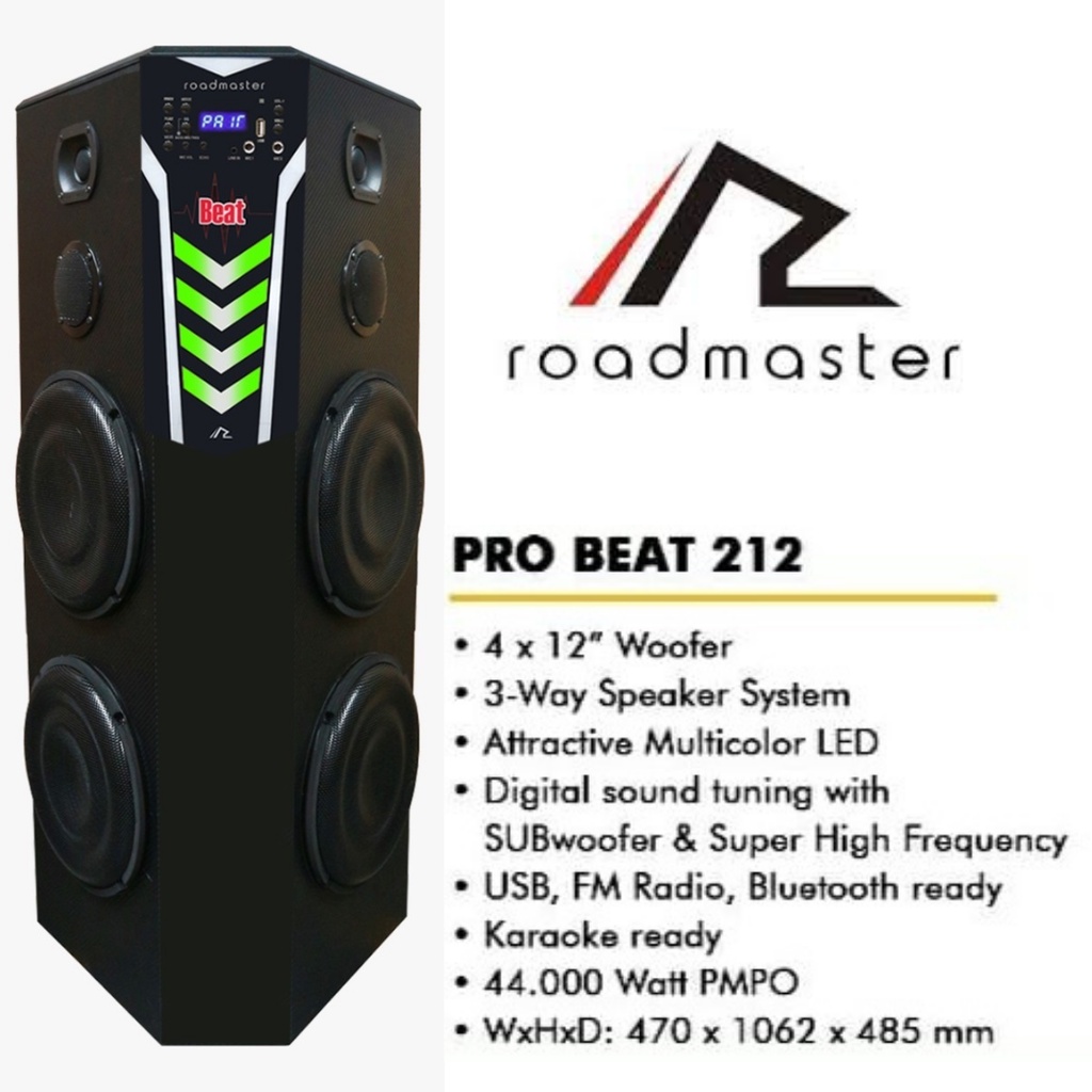 Jual SPEAKER ROADMASTER PROBEAT 212 KD PRO 212 BLUETOOTH GARANSI