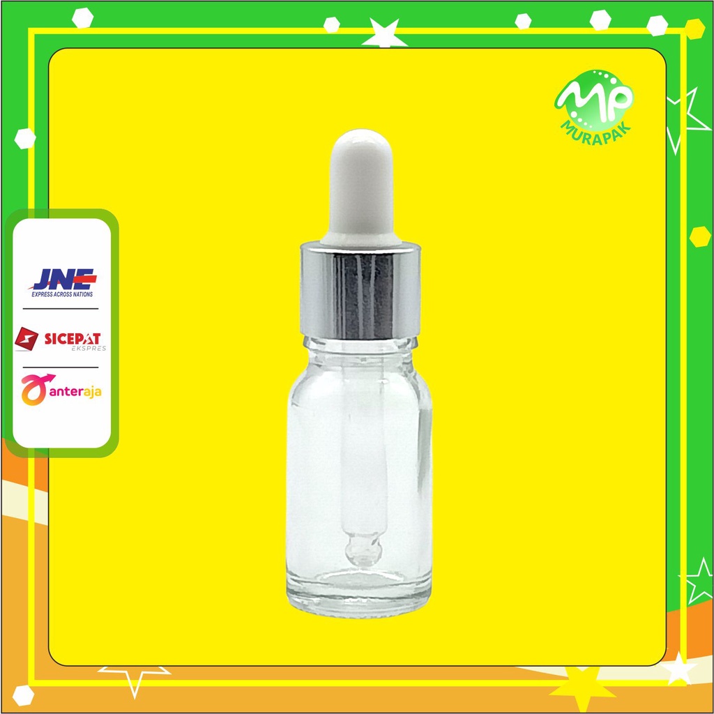 Jual Botol Kaca Pipet Ml Tebal Bening Clear Ring Silver Karet