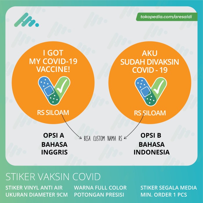 Jual Grosir Stiker Vaksin Covid Corona Virus Sticker Label Custom