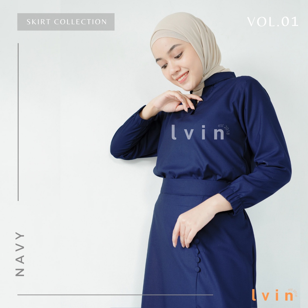 Jual Lvin FLARE SKIRT SCRUBS Vol 01 Baju OKA Rok Mandarin