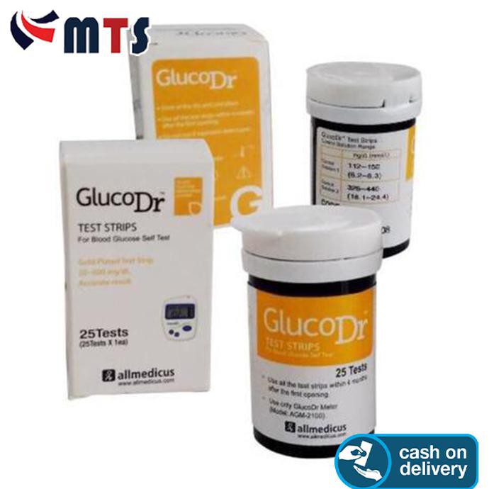 Jual Strip GlucoDr Isi 25 BioSensor Gluco Dr Tes Gula Darah AGM 2100