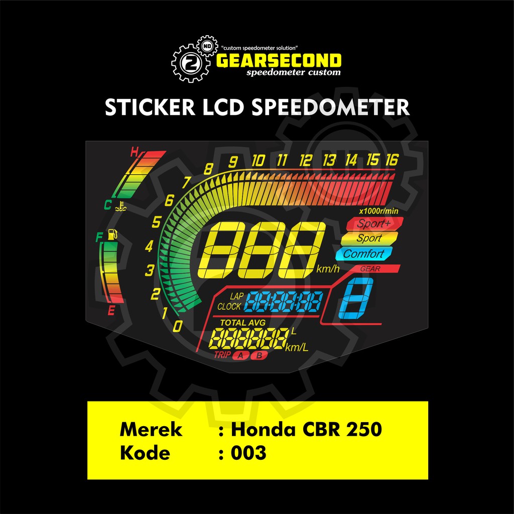 Jual STIKER LCD CBR 250RR KUNING GEARSECOND Shopee Indonesia