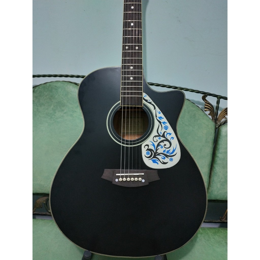 Jual Gitar Akustik Elektrik Merk Cole Clark Warna Hitam Doff Blackdoff