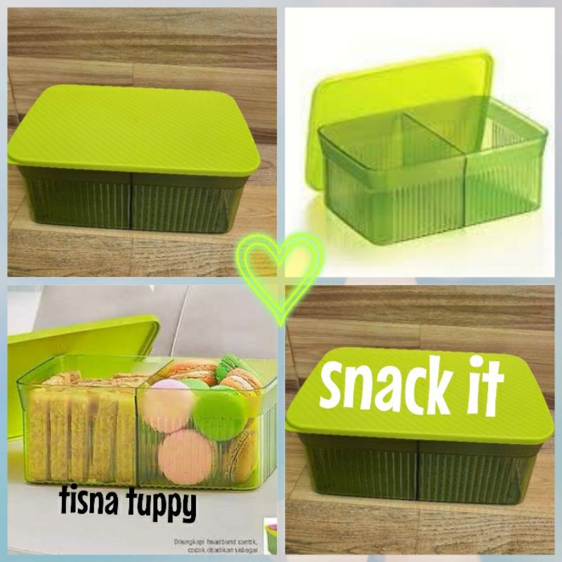 Jual Promo Tupperware Snack It Ungu Mei Toples Kue Sekat Mewah Lebaran