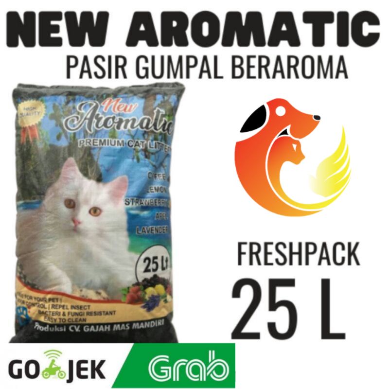 Jual PASIR KUCING GUMPAL WANGI NEW AROMATIC 25 LITER GOSEND Shopee