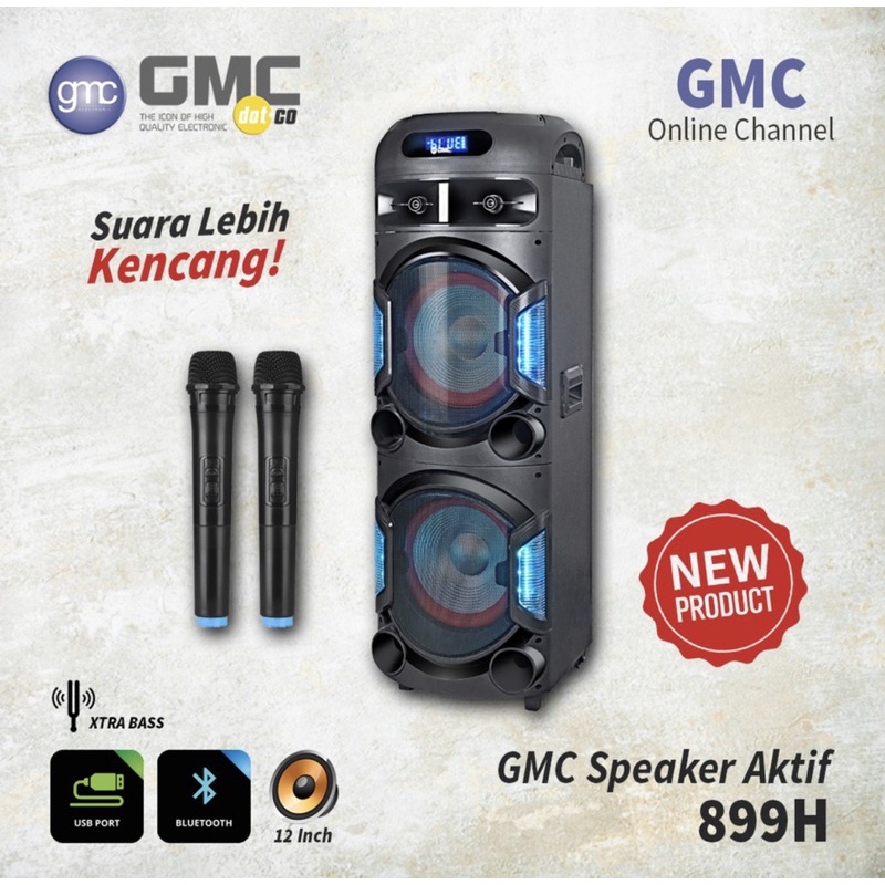 Jual Speaker GMC 899H 12 Inch Double 2 Mic Wireless Shopee Indonesia