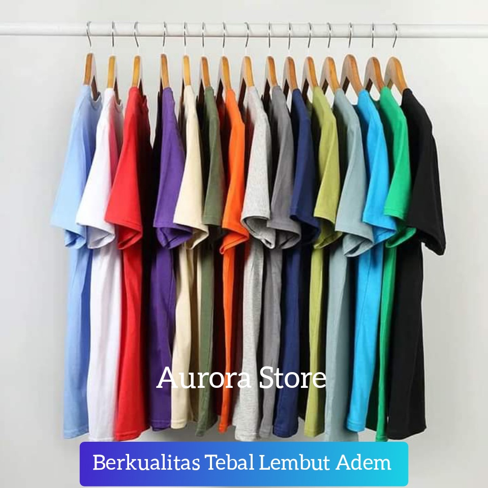 Jual LEBIH TEBAL Kaos Polos Cotton Combed 24s Lengan Pendek Reaktif