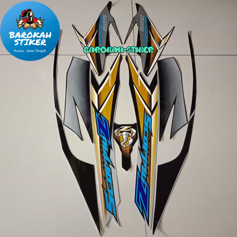 Jual Striping Stiker Polet Motor Yamaha Scorpio Z Gold Hitam