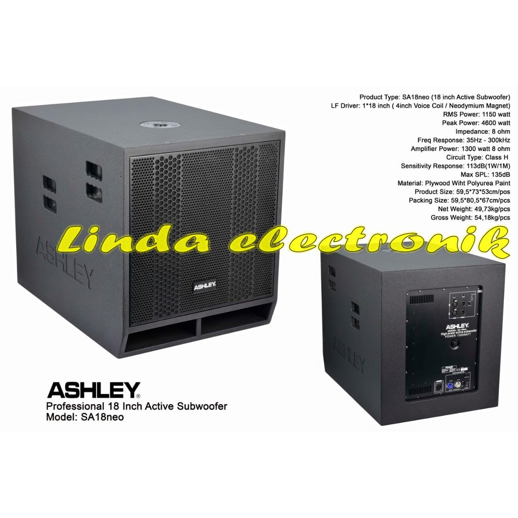 Jual Subwoofer Aktif Ashley Sa Neo Inch Hardwell Irx Pro Huper