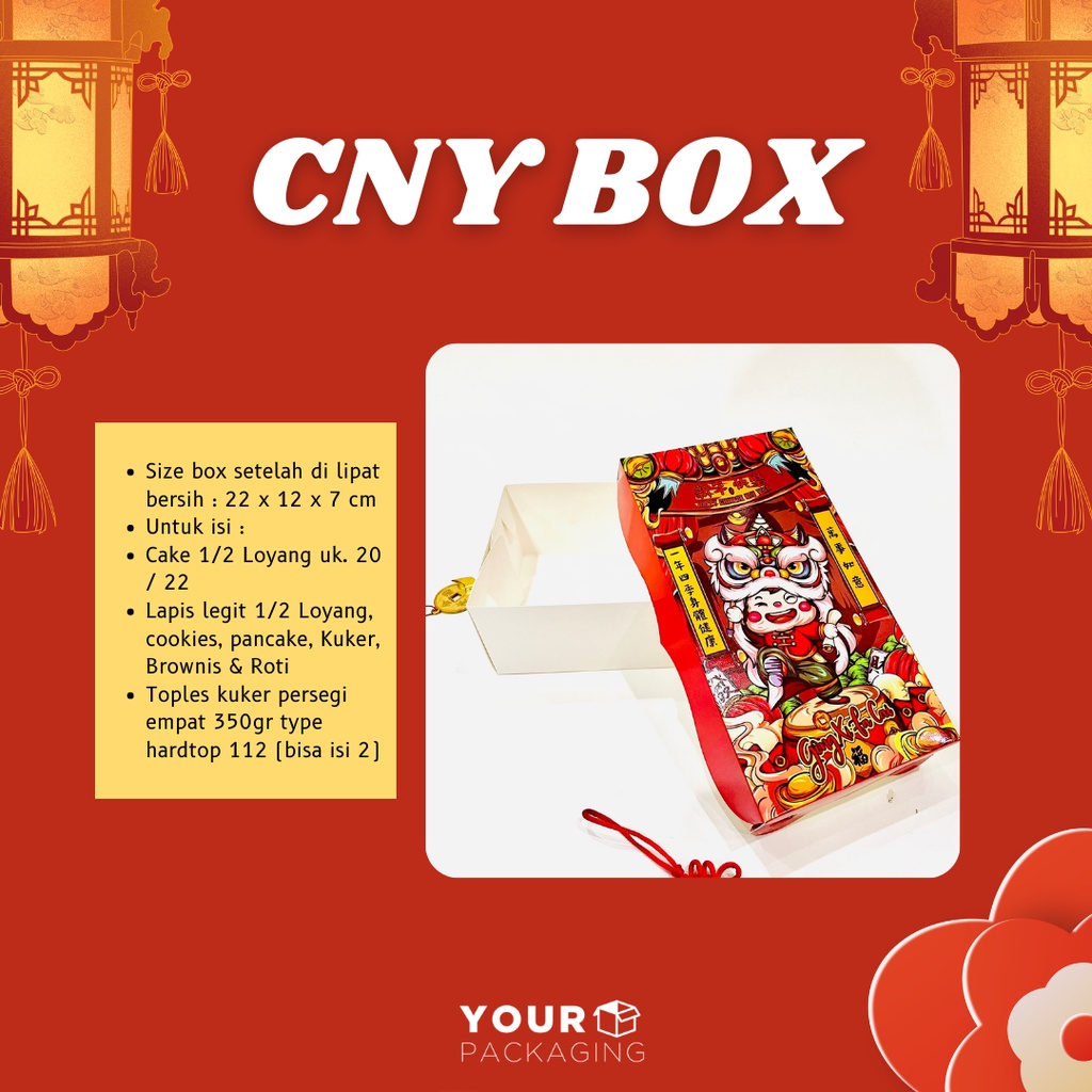 Jual BOX KUE IMLEK DUS PACKAGING KEMASAN IMLEK KEMASAN CNY DUS