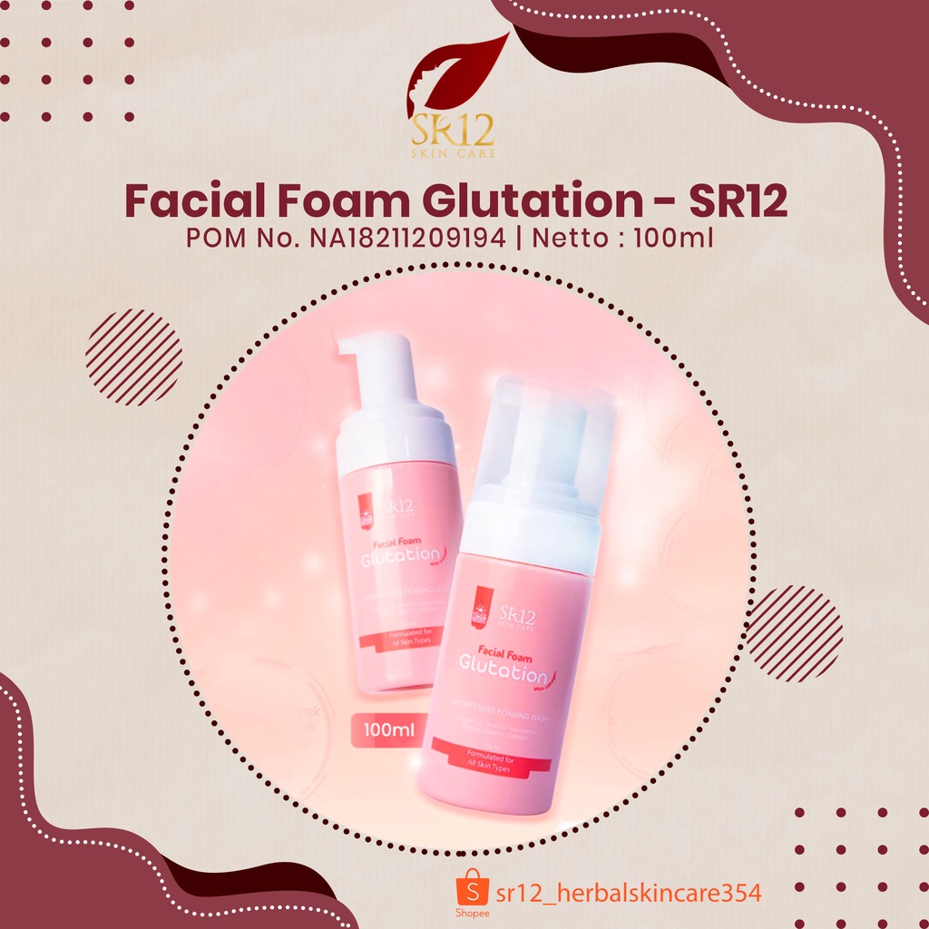 Jual FACIAL FOAM GLUTATION WITH COLLAGEN SR12 MENCERAHKAN WAJAH