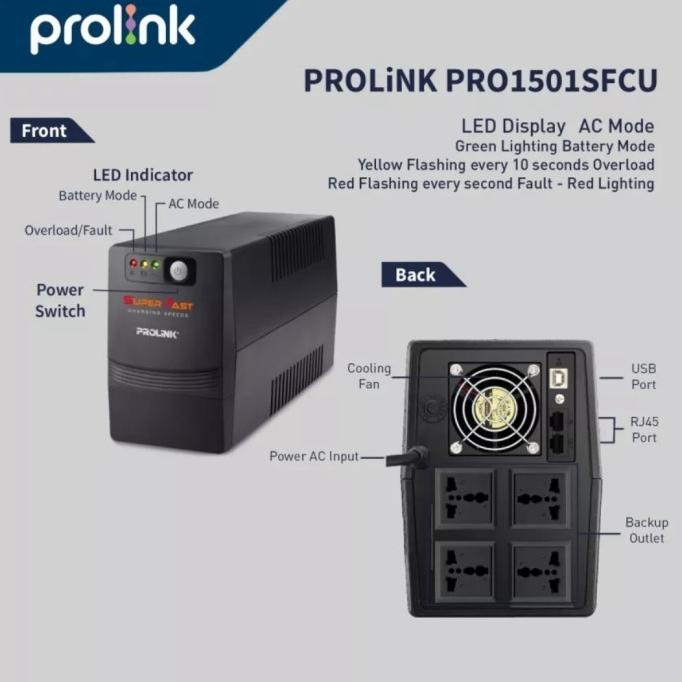 Jual Produk Terbaik PROLINK UPS PRO1501SFCU Super Fast Charging Line