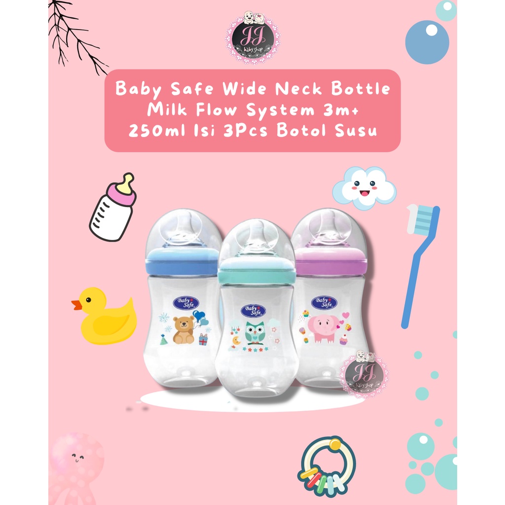 Jual Baby Safe Wide Neck Bottle Milk Flow System M Ml Isi Pcs