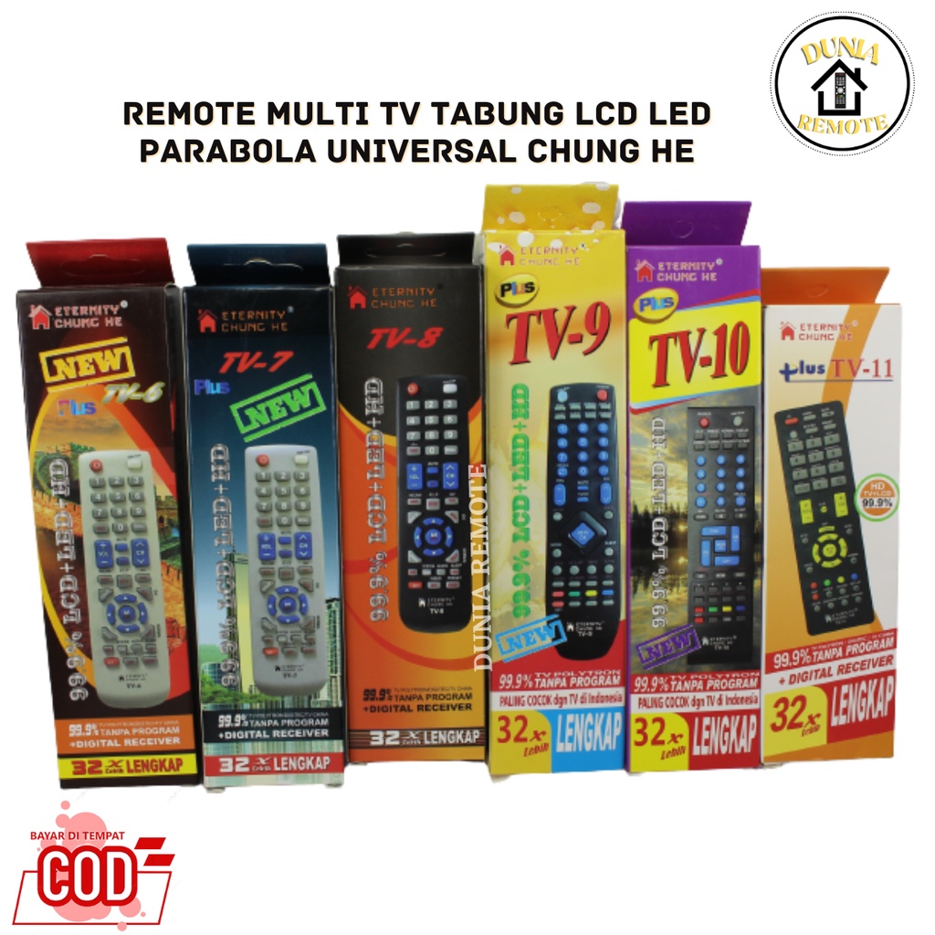 Jual Remot REMOTE MULTI TV TABUNG LCD LED Digital Receiver PARABOLA