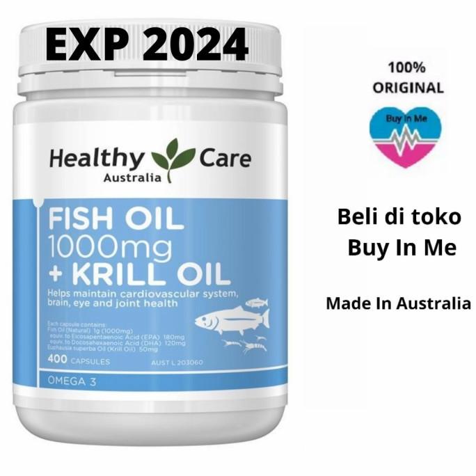 Jual Healthy Care Fish Oil 1000mg Krill Oil 400 Kapsul Lc Shopee