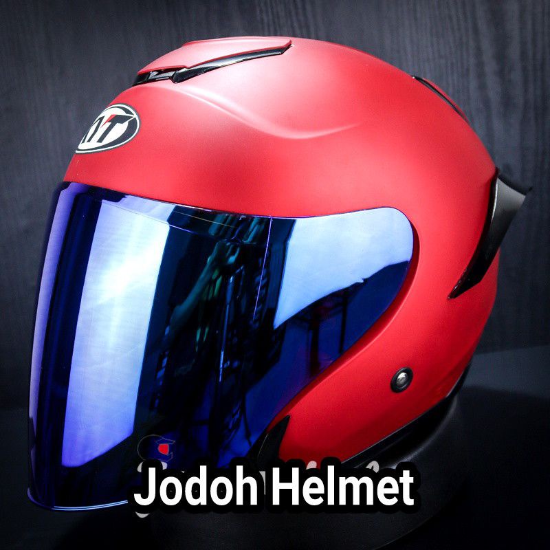 Jual Kyt Helm Kyoto Solid Black Doff Matt Visor Iridium Spoiler Paket