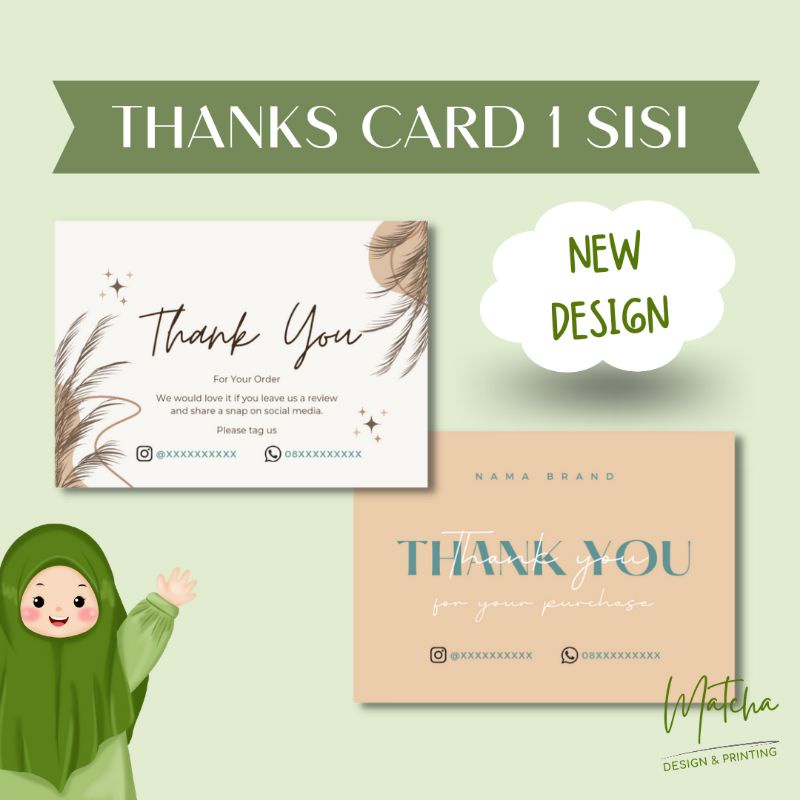 Jual Thank You Card Thanks Card Kartu Terima Kasih Olshop Souvenir