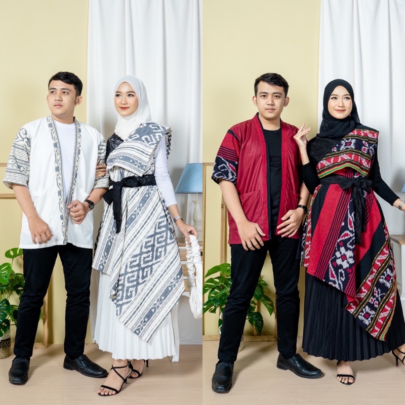 Jual Couple Siera Dress Calista Tenun Ikat Ory Keishan Id Shopee