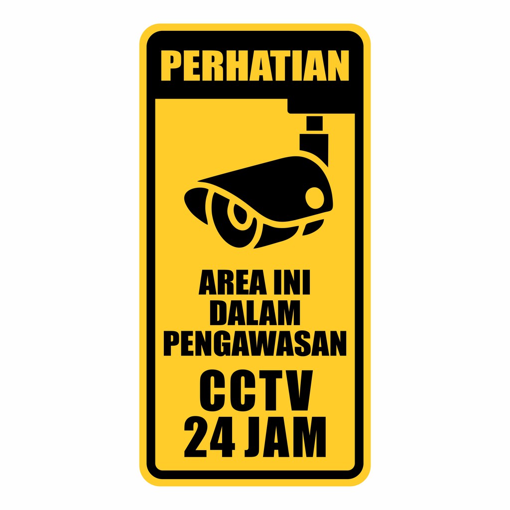 Jual Rambu Sign CCTV Area Dalam Pengawasan CCTV 20cm X 40cm Plat