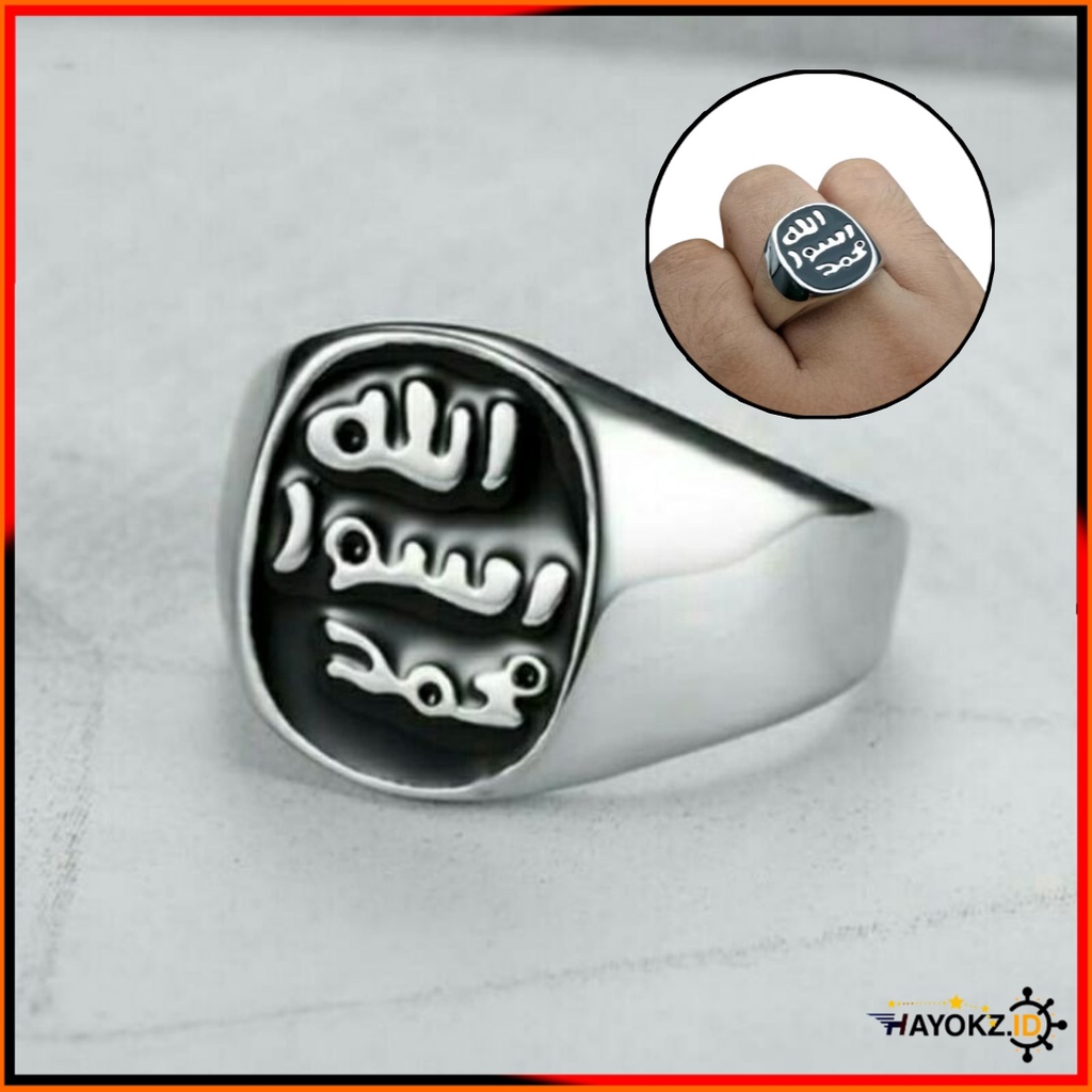 Jual Cincin Replika Perak Stainless Steel Nabi Muhammad Muslim Islam